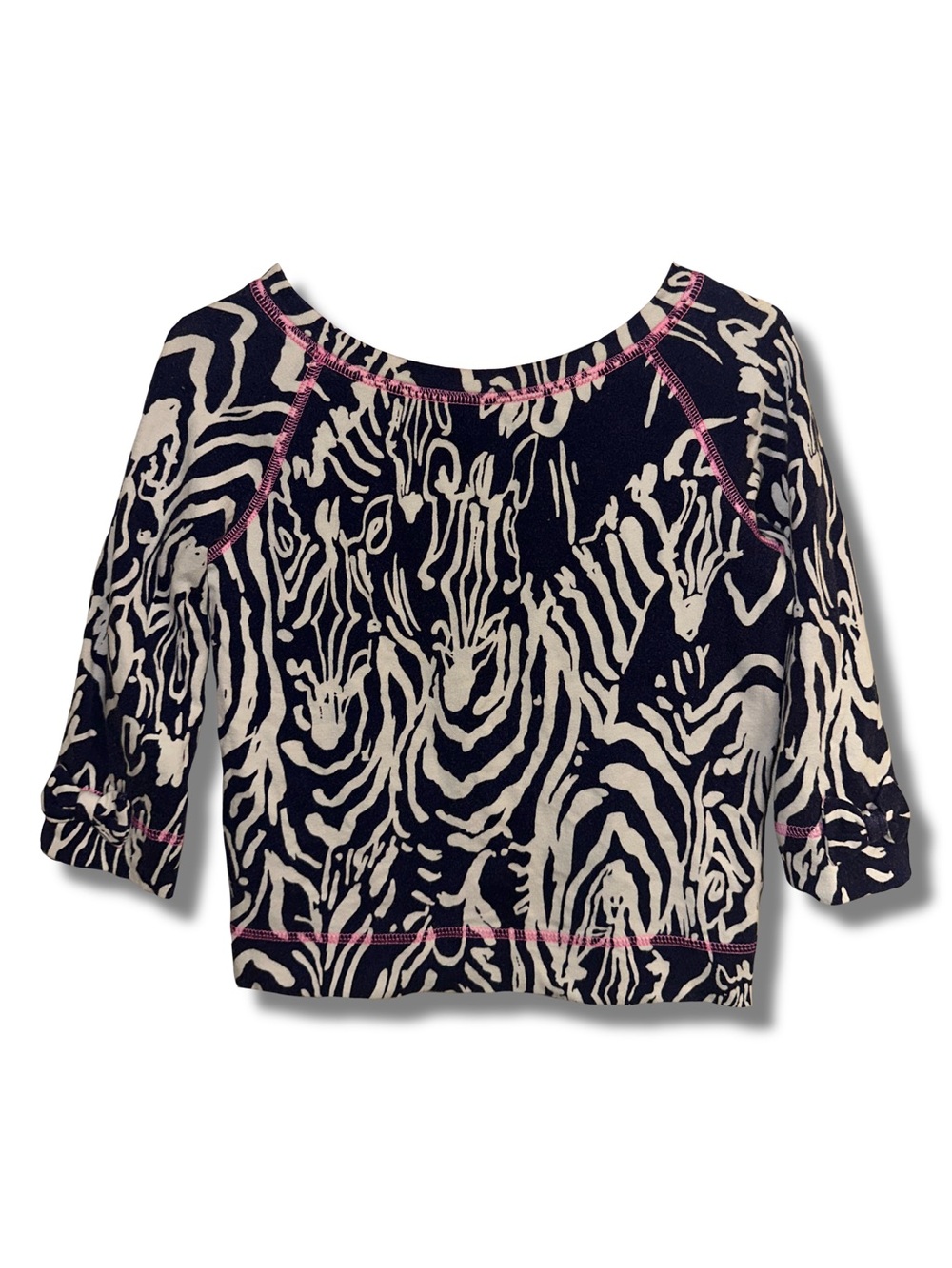 Lilly Pulitzer Navy Zebra Print Pullover Sweatshirt